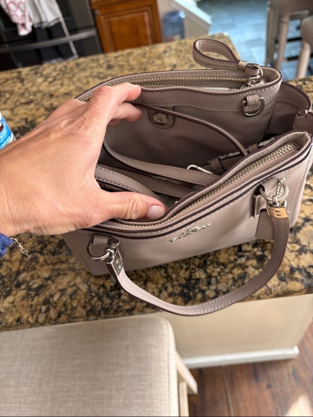 Coach Dusty Mauve Leather Satchel - Picture 3 of 6
